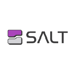 Salt logo and illustration in white and purple color