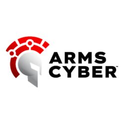 ARMS CYBER logo featuring stylized Spartan helmet